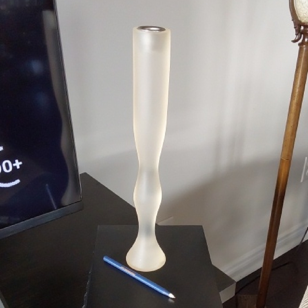 Vintage Candle Holder - Satin Acrylic - 13.6" Tall